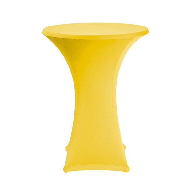 Tall Table and Spandex Table Cover Yellow M. O'Byrne Hire Event